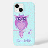 Coques Case-Mate iPhone Mignonnes filles hibou violet & aqua iphone 5 coqu (Verso)