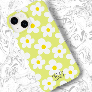 Coque Pour iPhone 14 Mignonnes marguerites rétro sur poutres girly flor