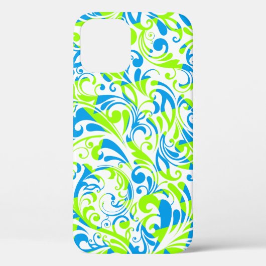 Coques Case-Mate iPhone Mignons bleu vert mélangé motifs floraux (Verso)