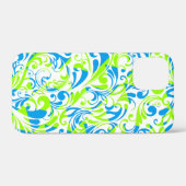 Coques Case-Mate iPhone Mignons bleu vert mélangé motifs floraux (Verso (horizontal))