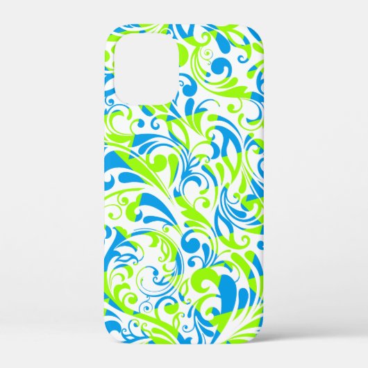 Coques Case-Mate iPhone Mignons bleu vert mélangé motifs floraux (Verso)