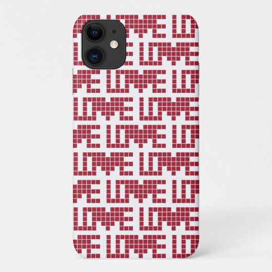 Coques Case-Mate iPhone Mignons carrés d'amour rouges lettres (Dos)