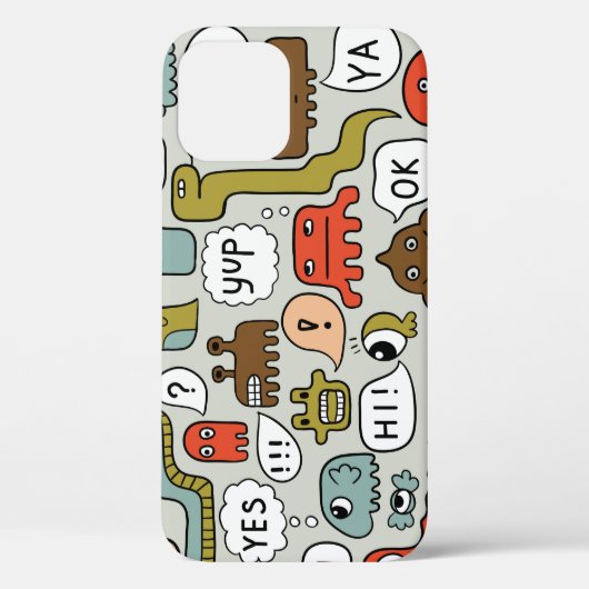 Coques Case-Mate iPhone Mignons monstres de dessin : Arrière - plan sans c (Verso)