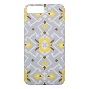 Coque Case-Mate Pour iPhone Mignons motifs tribaux ikat jaune gris