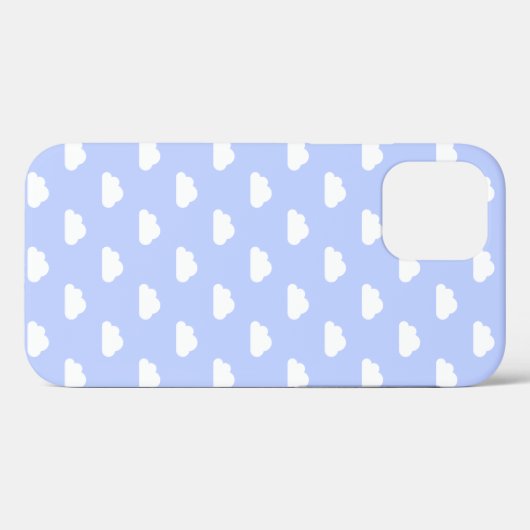 Coques Case-Mate iPhone Mignons nuages blancs sur bleu (Verso (horizontal))