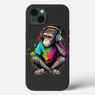 Case-Mate iPhone Case Mignons Singe Écouter Musique, Musique Singe Obséd