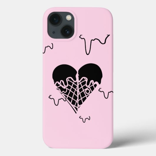 Coques Case-Mate iPhone Mikitiez coeur noir biscuits et crème glacée (Verso)