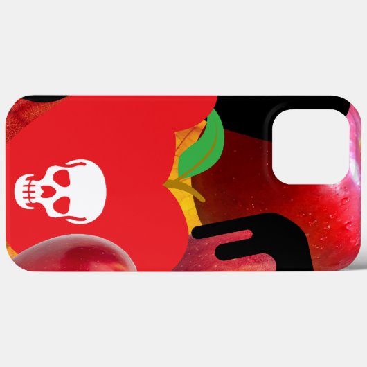 Coques Case-Mate iPhone Mikitiez crâne rouge toxique pomme vegan été (Verso (horizontal))
