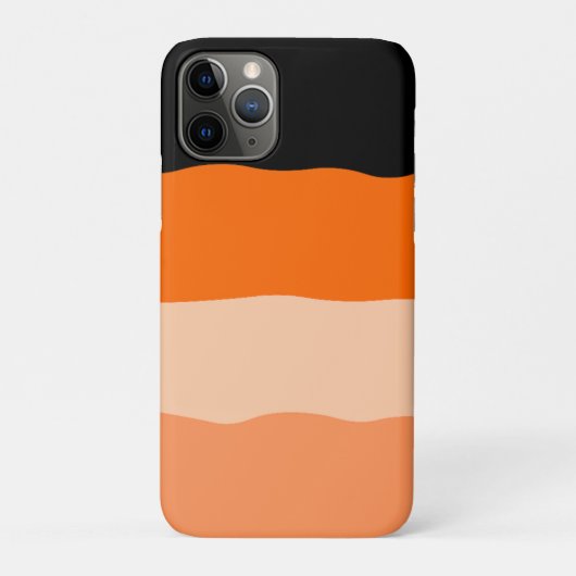 Coques Case-Mate iPhone Mini-bandes orange et noir ondulé (Dos)