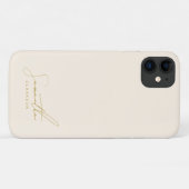 Coques Case-Mate iPhone Mini-Beige & Or manuscrit écriture cursive Script (Dos (Horizontal))