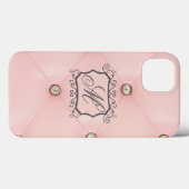 Coques Case-Mate iPhone Mini boîtier en cuir poli rose boule de diamant (Verso (horizontal))