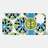 Coques Case-Mate iPhone Mini boîtier iPad | Floral | Bleu, Vert, Blanc (Verso (horizontal))