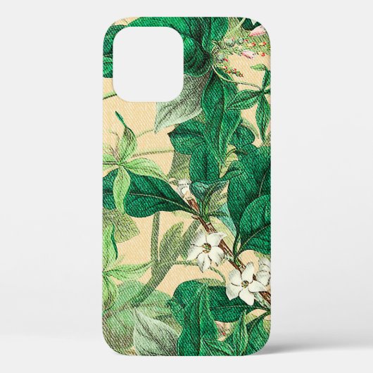 Coques Case-Mate iPhone Mini fleurs blanches avec motif feuille (Verso)