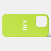 Coques Case-Mate iPhone Mini-monogramme personnalisé nom chaux vert (Verso (horizontal))