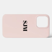 Coques Case-Mate iPhone Mini-monogramme personnalisé nom rose pâle chic Ca (Verso (horizontal))