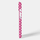 Coques Case-Mate iPhone Mini Pois blancs sur Cranberry Pink (Verso / Gauche)