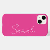 Coques Case-Mate iPhone Mini-tendance chic rose et blanc Nom du script (Verso (horizontal))