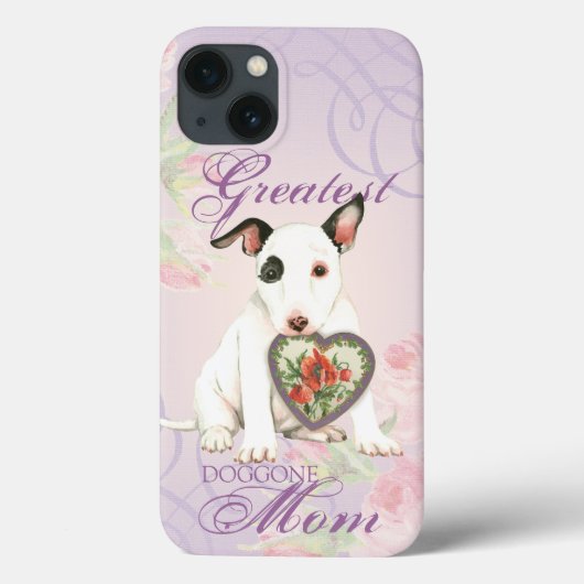 Coques Case-Mate iPhone Miniature Bull Terrier Heart Maman (Verso)