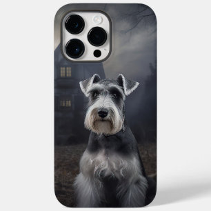 Coque Pour Pour iPhone 14 Pro Max Miniature Schnauzer Halloween Épouvantable