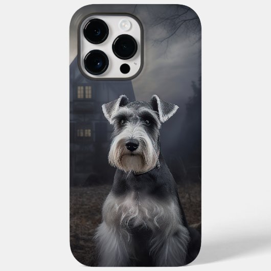 Coques Case-Mate iPhone Miniature Schnauzer Halloween Épouvantable (Verso)