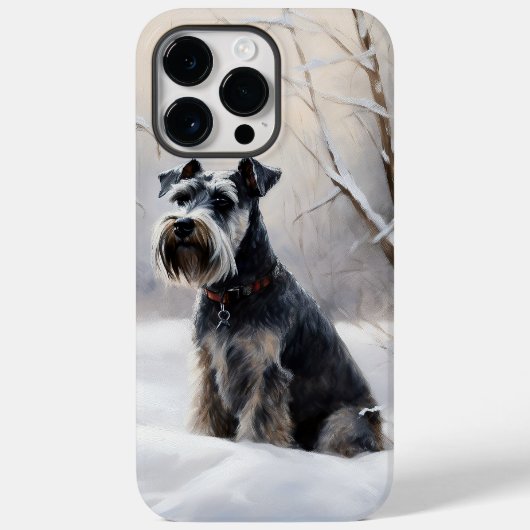 Coques Case-Mate iPhone Miniature Schnauzer Qu'il neige Noël (Verso)