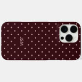 Coques Case-Mate iPhone Minimal Burgundy Rose Monogramme Points (Verso (horizontal))