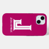 Coques Case-Mate iPhone Minimal Monogram Rose Chaud (Verso (horizontal))