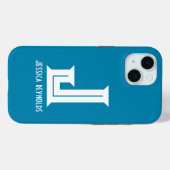 Coques Case-Mate iPhone Minimal Monogram Sarcelle (Verso (horizontal))