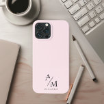 Case-Mate iPhone Case Minimal Pastel rose initial et personnalisé<br><div class="desc">Protégez votre téléphone avec style avec ce minimal Pastel rose Initial & Personnalisé iPhone 13 Pro Max Coque. Doté d'un design épuré et minimaliste, ce coque est parfait pour ceux qui apprécient l'élégance et la fonctionnalité. L'arrière - plan rose pastel doux apporte une touche de sophistication, tandis que l'initiale ou...</div>