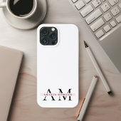 Coques Case-Mate iPhone Minimal Pastel rose initial et personnalisé