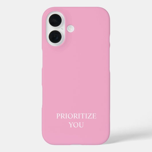 Coques Case-Mate iPhone Minimal Prioriser Vous Citation Rose Poussiéreuse (Verso)