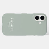 Coques Case-Mate iPhone Minimal Prioriser Vous Citez Couleur de Cendre (Verso (horizontal))