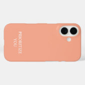 Coques Case-Mate iPhone Minimal Priorité Vous Citation Teint Chaud Pêche (Verso (horizontal))