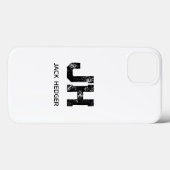 COQUES Case-Mate iPhone MINIMALIST BLACK TWO LETTER MONOGRAM NAME WHITE (Verso (horizontal))