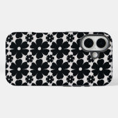 Coques Case-Mate iPhone Minimalist black & white daisy pattern (Verso (horizontal))