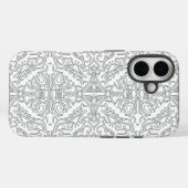 Coques Case-Mate iPhone Minimalist Grey Floral Pattern (Verso (horizontal))