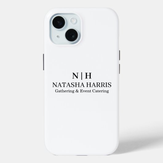 Coques Case-Mate iPhone Minimalist Monogram Custom Business Logo iphone  (Verso)
