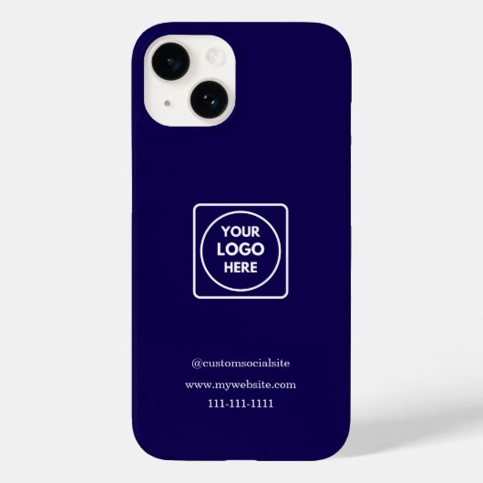 Coques Case-Mate iPhone Minimalist Navy Blue Logo iphone case (Verso)