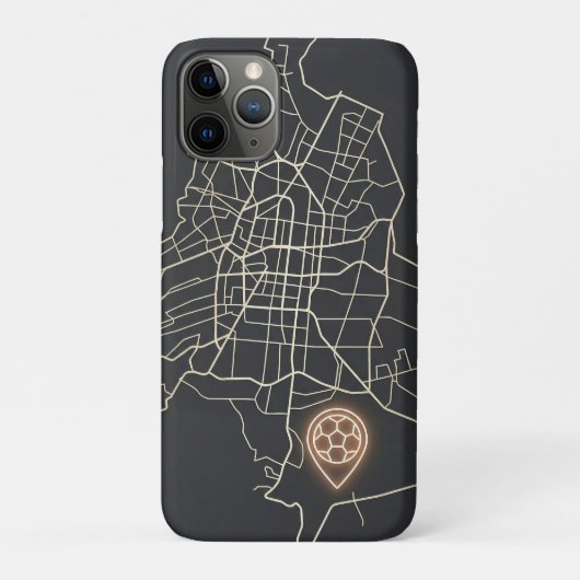 Coques Case-Mate iPhone Minimalist NYC Soccer Map Pin Line Art (Dos)