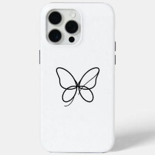 Coque iPhone 15 Pro Max Minimalist One Line Butterfly iPhone Case