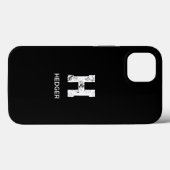 COQUES Case-Mate iPhone MINIMALIST WHITE ONE LETTER MONOGRAM NAME BLACK (Verso (horizontal))