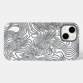 Coques Case-Mate iPhone Minimalist White Topographic Line Art 🌍 (Verso (horizontal))