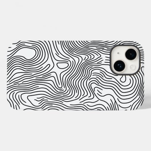Coques Case-Mate iPhone Minimalist White Topographic Line Art 🌍 (Verso (horizontal))