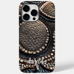 Coque Pour Pour iPhone 14 Pro Max Minimaliste Abstrait en cuir Faux personnalisable
