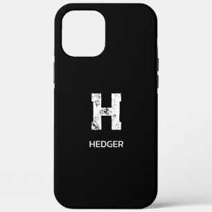 Case-Mate iPhone CASE MINIMALISTE BLANC UN MONOGRAMME DE LETTRE NOM NOIR