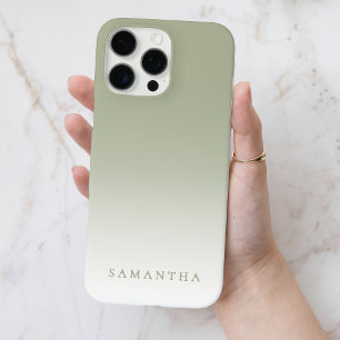 Coques iPhone 16 Pro Max Minimaliste Dégradé Vert Moderne Élégant Personnal