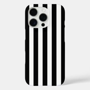 Coques iPhone 16 Pro Minimaliste Moderne Bandes Noires et Blanches