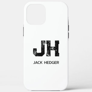 Case-Mate iPhone CASE MINIMALISTE NOIR MONOGRAMME À DEUX LETTRES NOM BLA