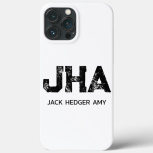 Case-Mate iPhone CASE MINIMALISTE NOIR MONOGRAMME À TROIS LETTRES NOM BL