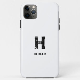 Case-Mate iPhone CASE MINIMALISTE NOIR UNE LETTRE MONOGRAMME NOM BLANC